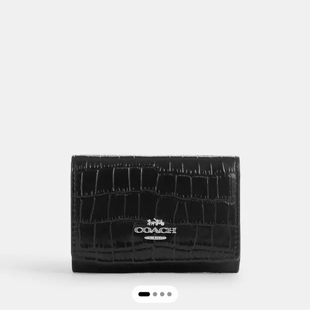Black Coach Wallet
Croc Embosseded Leather/ Silver Hardware